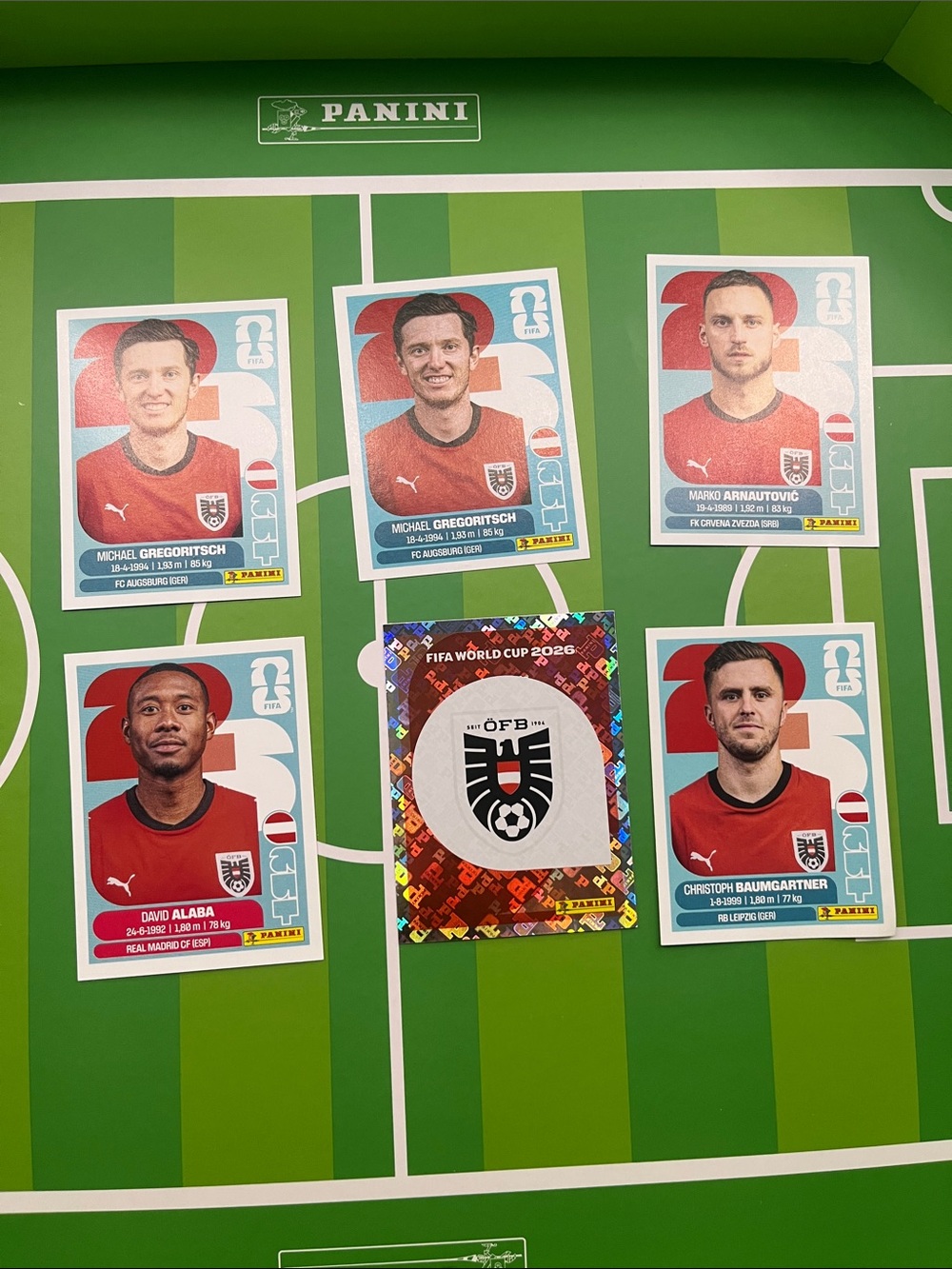 Austria World Cup panini sticker collection